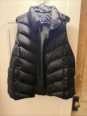 Lands' End Men's Black Quilted Down Puffer Vest